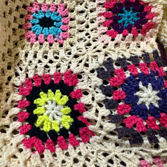 SHEIN Boho Multicolor Crochet Open-Front Cardigan - Picture 5 of 7